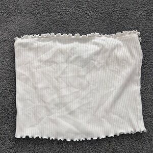 Forever 21 Cream Ribbed Tube Top